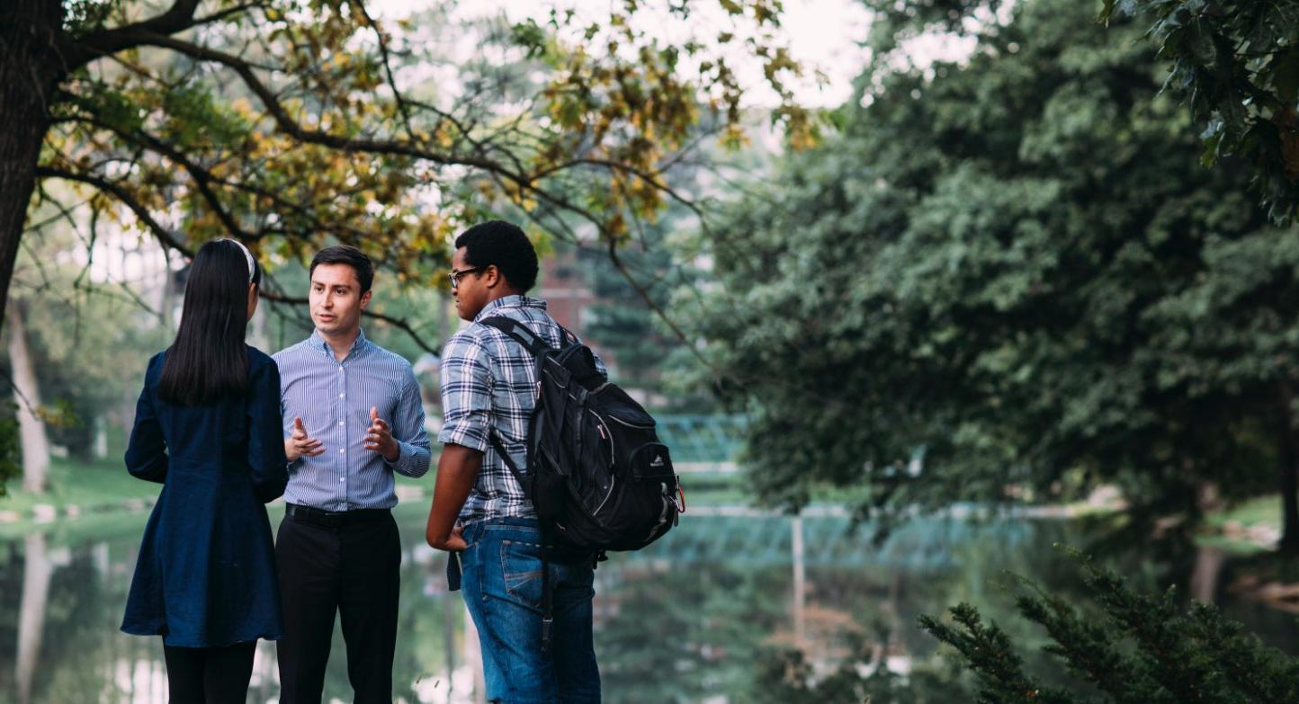 Doane professor with students